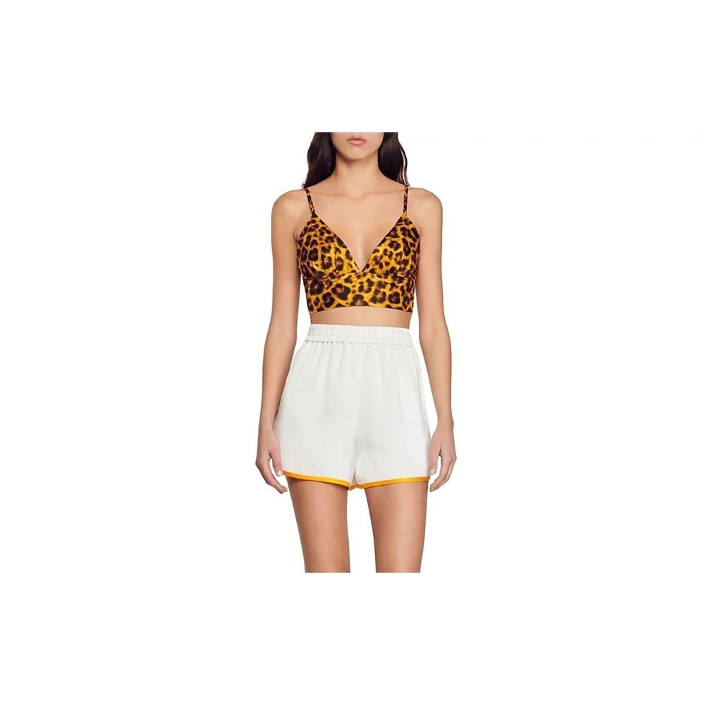 Sandro France- Orlando Piped Shorts Ecru Silky NWT  Sz:42FR/10US Ret$245 - Picture 3 of 5